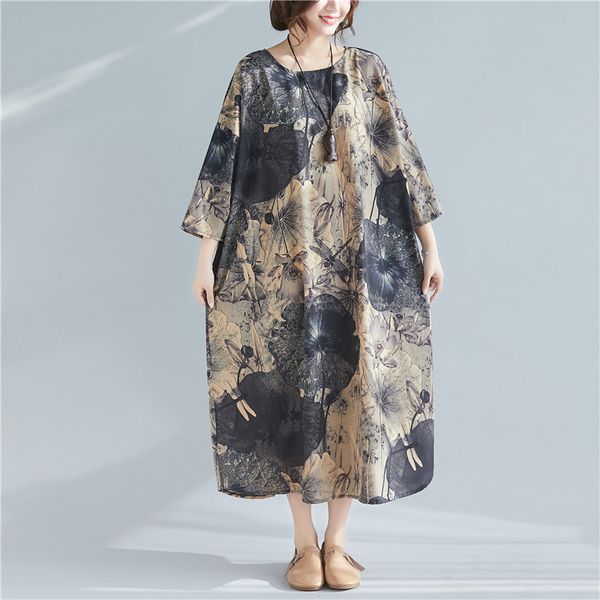 johnature women vintage print floral dresses o-neck long sleeve spring cotton blend chinese style women casual dresses 210521, Black;gray
johnature women vintage print floral dresses o-neck long sleeve spring cotton blend chinese style women casual dresses 210521, Black;gray