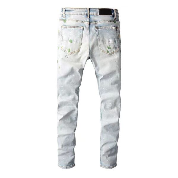 fashion modern mens jeans slim style leisure stripes mans summer design paint washed solid motorbike pants, Blue
fashion modern mens jeans slim style leisure stripes mans summer design paint washed solid motorbike pants, Blue