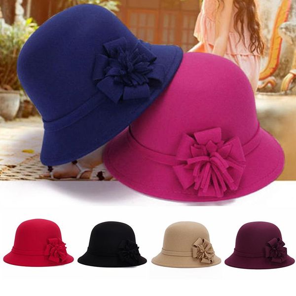 stingy brim hats elegent women wool felt flowers fedora hat ladies wide autumn winter noble european american elegant girls fashion cap, Blue;gray
stingy brim hats elegent women wool felt flowers fedora hat ladies wide autumn winter noble european american elegant girls fashion cap, Blue;gray