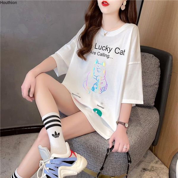 houthion women t-shirt loose plus size casual fashion t shirt mid-length short sleeve cartoon print o-neck summer women's, White
houthion women t-shirt loose plus size casual fashion t shirt mid-length short sleeve cartoon print o-neck summer women's, White
