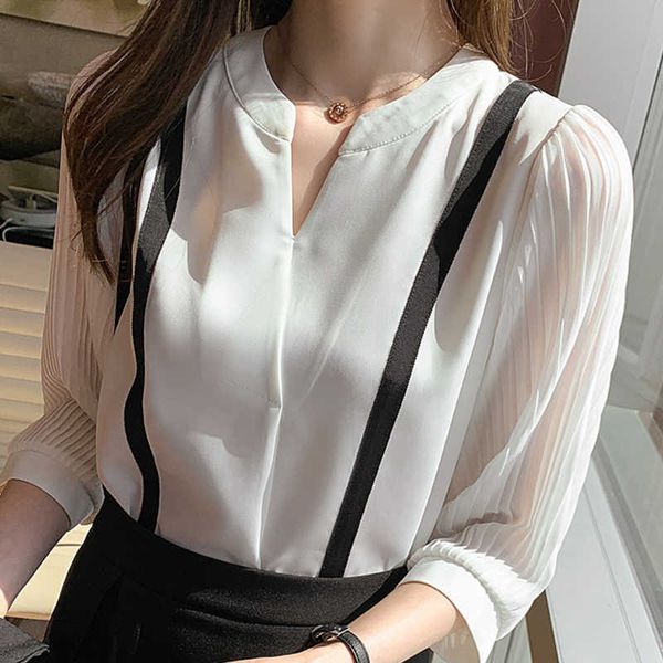 blouses femme short sleeve white blouse women blusas mujer de moda verano v-neck chiffon blouse shirt women e714 210602
blouses femme short sleeve white blouse women blusas mujer de moda verano v-neck chiffon blouse shirt women e714 210602