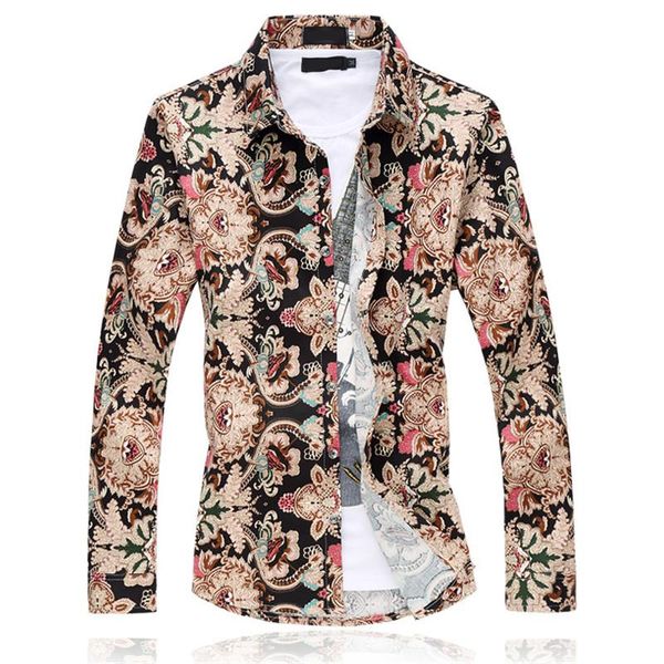 brand men's long-sleeved casual shirt slim fit chinese style plant flower retro printing plus size 5xl 6xl shirts, White;black
brand men's long-sleeved casual shirt slim fit chinese style plant flower retro printing plus size 5xl 6xl shirts, White;black