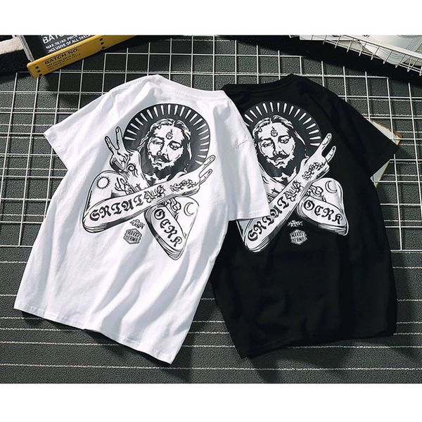 hip hop teen couple short sleeve men's tide brand male t-shirt ins super fire mens tee, White;black
hip hop teen couple short sleeve men's tide brand male t-shirt ins super fire mens tee, White;black