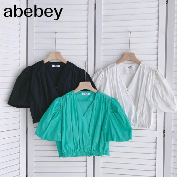 women's blouses & shirts women chic korean blouse sleeve v neck solid casual loose 2021 summer fashion streetwear short, White
women's blouses & shirts women chic korean blouse sleeve v neck solid casual loose 2021 summer fashion streetwear short, White