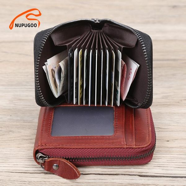 card holders nupugoo genuine leather holder brown/black casual organizer wallet zipper coin purse with po slot bag, Brown;gray
card holders nupugoo genuine leather holder brown/black casual organizer wallet zipper coin purse with po slot bag, Brown;gray