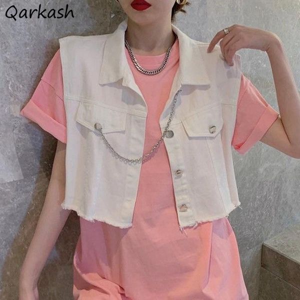 women's vests women crops fashion solid summer turn down collar single breasted feminine leisure streetwear korean student denim, Black;white
women's vests women crops fashion solid summer turn down collar single breasted feminine leisure streetwear korean student denim, Black;white