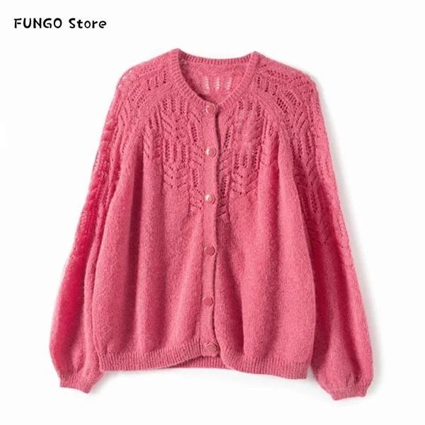 women's knits & tees autumn winter women knit cardgain ladies o-neck hollow out female single breasted sweater, White
women's knits & tees autumn winter women knit cardgain ladies o-neck hollow out female single breasted sweater, White