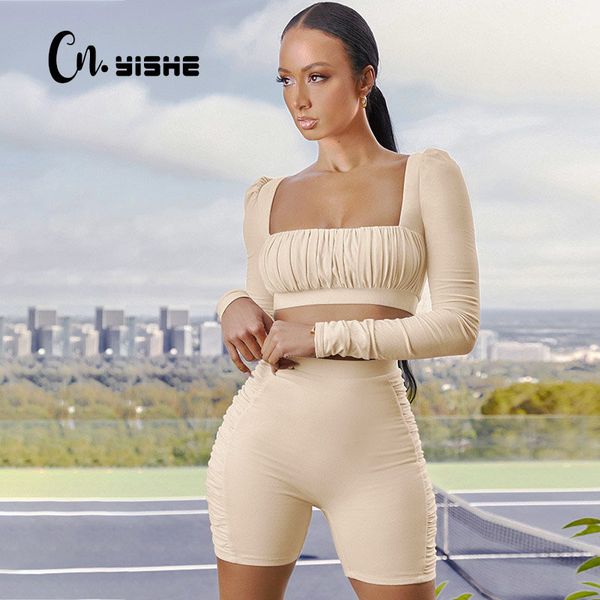 cnyishe casual sporty active wear tracksuit women two pieces fashion solid square collar crop slim shorts matching set suit 210419, White
cnyishe casual sporty active wear tracksuit women two pieces fashion solid square collar crop slim shorts matching set suit 210419, White