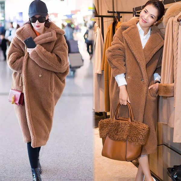 women's leather & faux 2021 loose plus size clothing winter outerwear coats long section of lamb plush coat cost-effective 139, Black
women's leather & faux 2021 loose plus size clothing winter outerwear coats long section of lamb plush coat cost-effective 139, Black