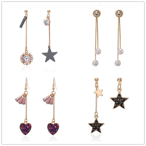 studs earrings korean fashion long temperament creative versatile star alarm clock asymmetric tassel pearl, Golden;silver
studs earrings korean fashion long temperament creative versatile star alarm clock asymmetric tassel pearl, Golden;silver