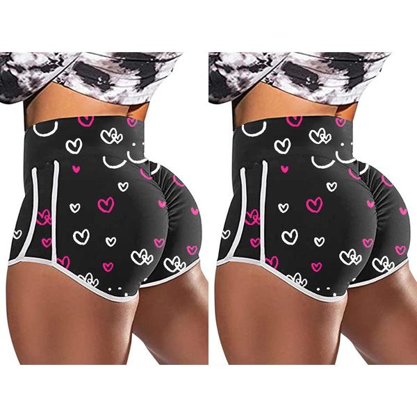 running shorts womens sports athletic gym workout ladies summer heart printed high waist yoga pants active wear bottoms, Black;blue
running shorts womens sports athletic gym workout ladies summer heart printed high waist yoga pants active wear bottoms, Black;blue