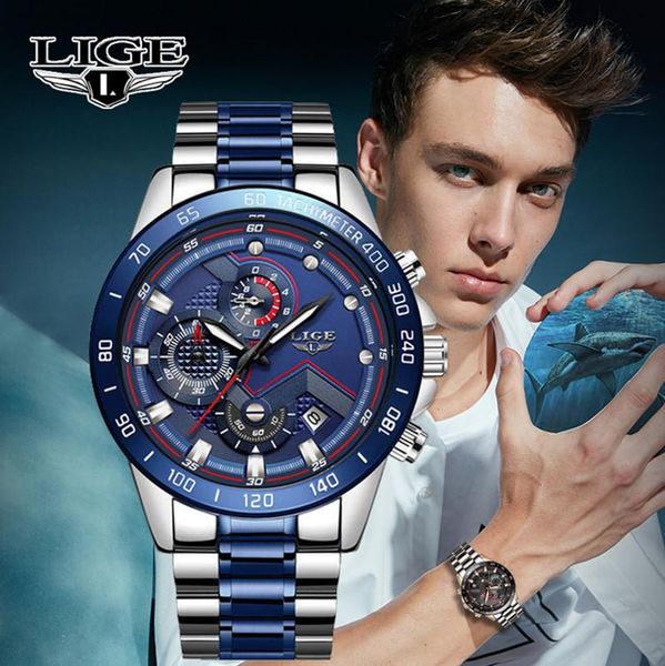 wristwatches lige business mens watches with stainless steel military sports chronograph quartz watch men relogio masculino, Slivery;brown
wristwatches lige business mens watches with stainless steel military sports chronograph quartz watch men relogio masculino, Slivery;brown