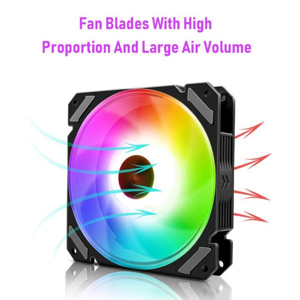 cooler argb 120mm 4 pin radiator pc computer case cooling fan lappads