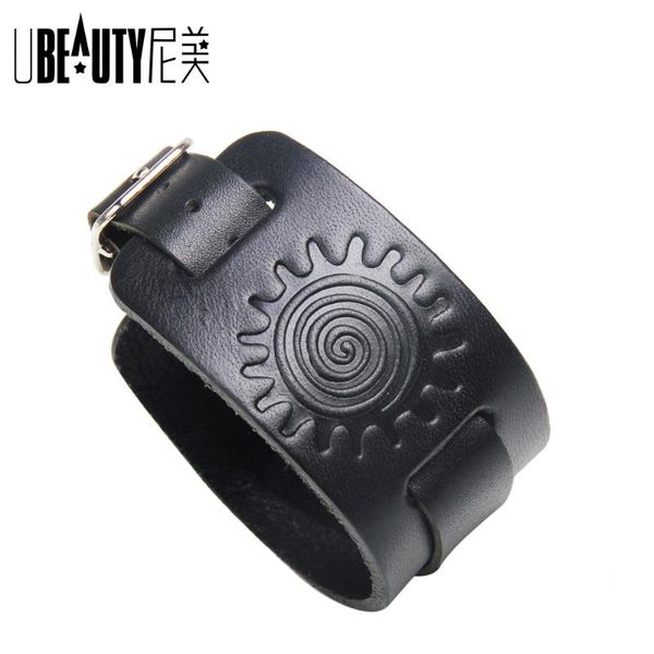 charm bracelets punk genuine leather bracelet men vintage wide cuff bangles adjustable buckle wristband male jewelry black and brown, Golden;silver
charm bracelets punk genuine leather bracelet men vintage wide cuff bangles adjustable buckle wristband male jewelry black and brown, Golden;silver