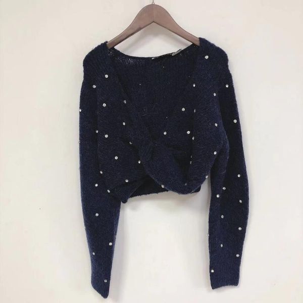 rhinestone twisted sweater women's deep v long sleeve 2021 spring female pullovers sweaters, White;black
rhinestone twisted sweater women's deep v long sleeve 2021 spring female pullovers sweaters, White;black