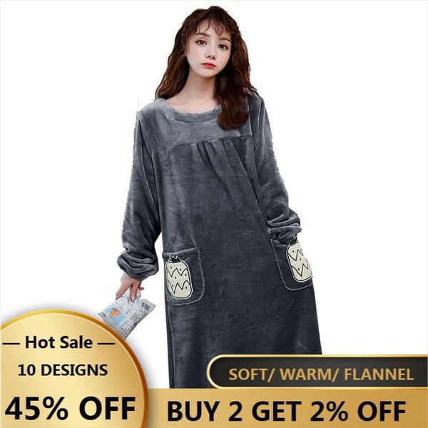 sleep wear long sleeve nightgown women sleepwear loose size korean nightwear winter dress flannel cute pineapple ruffle hem woman gown, Black;red
sleep wear long sleeve nightgown women sleepwear loose size korean nightwear winter dress flannel cute pineapple ruffle hem woman gown, Black;red