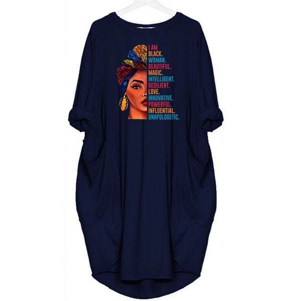100% cotton fashion african dress for women pocket i am black woman beatiful letters print t shirt dresse female 210701, Black;gray
100% cotton fashion african dress for women pocket i am black woman beatiful letters print t shirt dresse female 210701, Black;gray