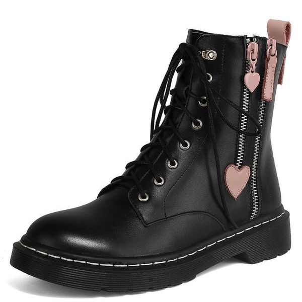 boots genuine leather lace-up women ankle autumn winter fashion casual zipper shoes woman low heels arrival, Black
boots genuine leather lace-up women ankle autumn winter fashion casual zipper shoes woman low heels arrival, Black