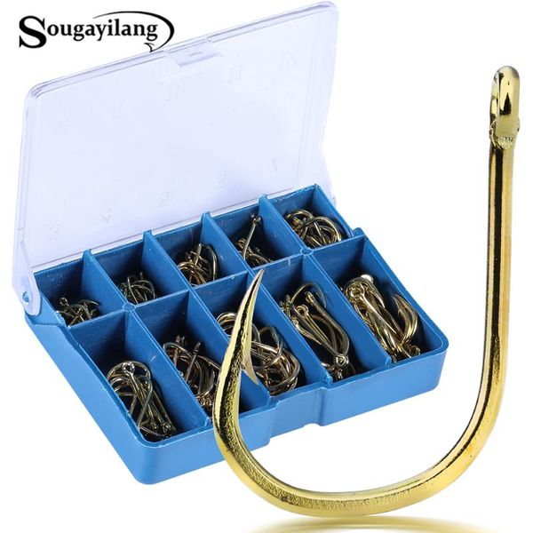 sougayilang 100pcs fishing hooks carbon steel single circle fishhook barbed carp tackle accessories with box
sougayilang 100pcs fishing hooks carbon steel single circle fishhook barbed carp tackle accessories with box