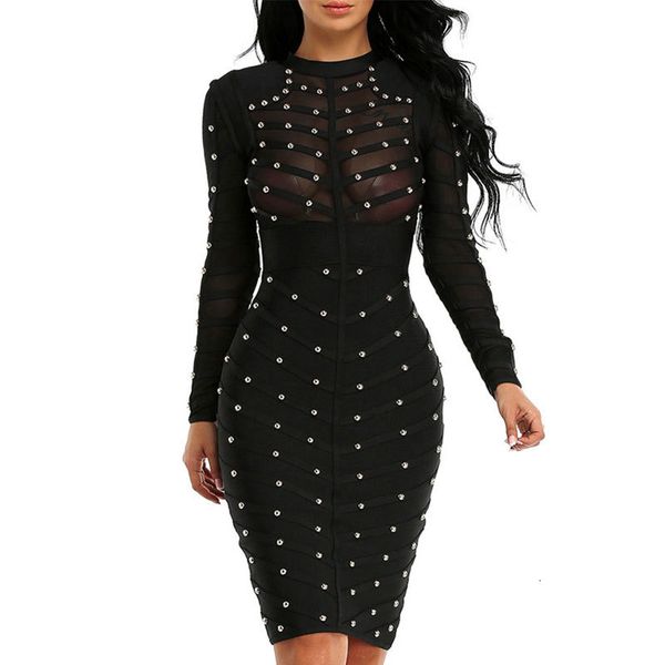 casual dresses black beade bodycon bandage women vestidos summer elegant long sleeves midi celebrity runway party es rkzh, Black;gray
casual dresses black beade bodycon bandage women vestidos summer elegant long sleeves midi celebrity runway party es rkzh, Black;gray
