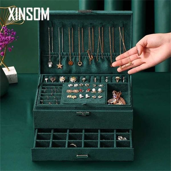 xinsom jewelry box organizer casket high capacity necklace earrings rings bracelets packaging display christmas gift 211105, Black
xinsom jewelry box organizer casket high capacity necklace earrings rings bracelets packaging display christmas gift 211105, Black