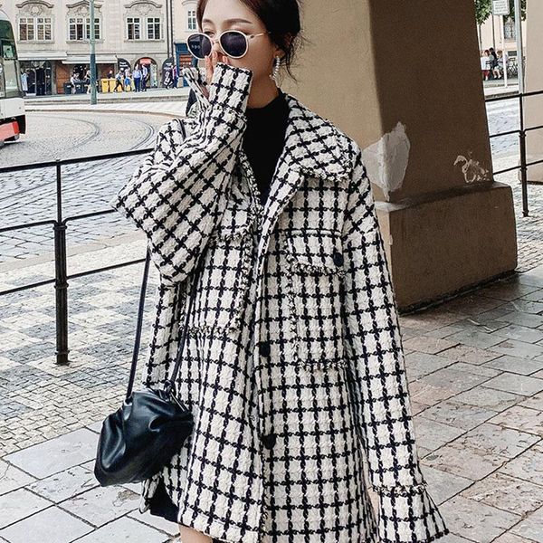 women's wool & blends wenfly womens plaid thick warm split coat winter korean streetwear loose jacket femme plus size outerwear, Black
women's wool & blends wenfly womens plaid thick warm split coat winter korean streetwear loose jacket femme plus size outerwear, Black