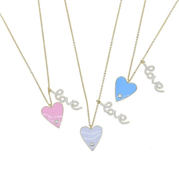 2021 trendy women jewelry pink white blue pastel enamel heart cz paved love letter charm necklace, Silver
2021 trendy women jewelry pink white blue pastel enamel heart cz paved love letter charm necklace, Silver