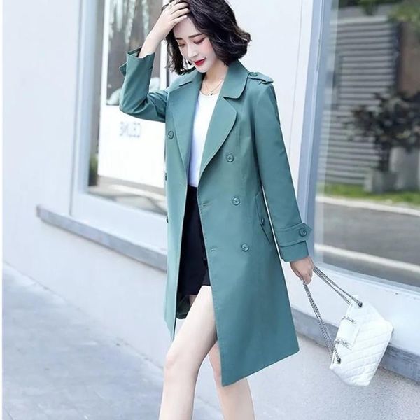 women's trench coats spring autumn double breasted mid-long coat women casual streetwear slim belt vintage windbreaker outerwear female, Tan;black
women's trench coats spring autumn double breasted mid-long coat women casual streetwear slim belt vintage windbreaker outerwear female, Tan;black