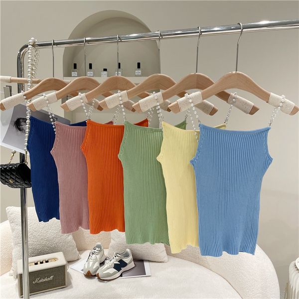tanks spring summer fashion design female chain without back and thin knitting sweater vest, White
tanks spring summer fashion design female chain without back and thin knitting sweater vest, White