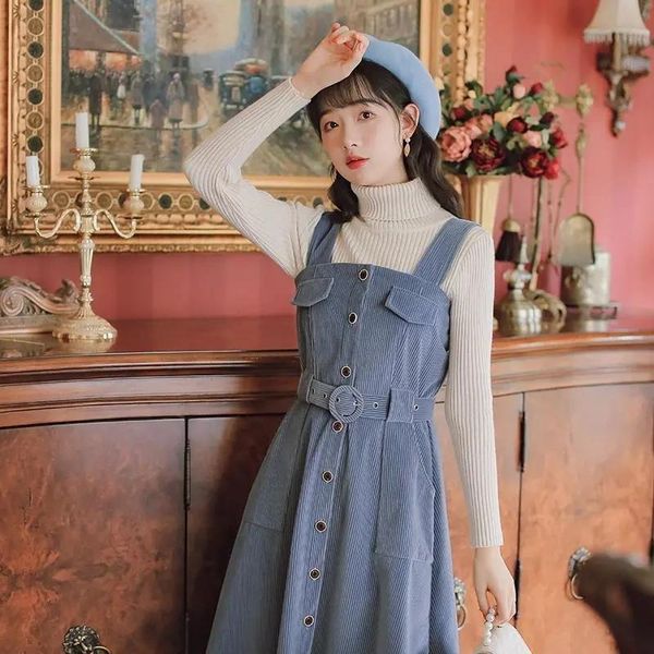 casual dresses nonsar autumn female corduroy dress korean style retro sleeveless long solid color forest all-match cothing, Black;gray
casual dresses nonsar autumn female corduroy dress korean style retro sleeveless long solid color forest all-match cothing, Black;gray