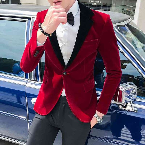 mens blazer jacket korean luxury velvet casual slim fit blazer suit jacket single button male wedding coat blazer masculino 210527, White;black
mens blazer jacket korean luxury velvet casual slim fit blazer suit jacket single button male wedding coat blazer masculino 210527, White;black