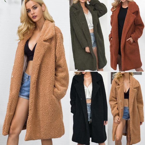women's fur & faux teddy bear coats and jackets women long coat casual autumn winter fashion, Black
women's fur & faux teddy bear coats and jackets women long coat casual autumn winter fashion, Black
