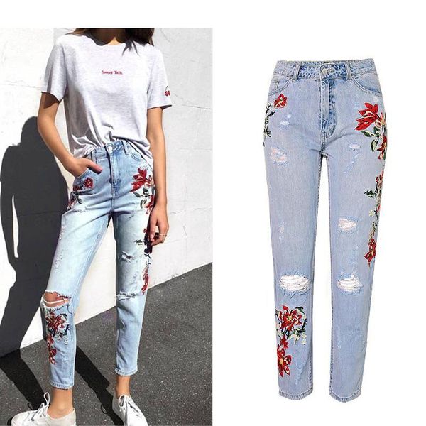 women's jeans 2021 vintage faddish female boyfriend for women black loose embroidery pants mom high waist denim skinny woman, Blue
women's jeans 2021 vintage faddish female boyfriend for women black loose embroidery pants mom high waist denim skinny woman, Blue