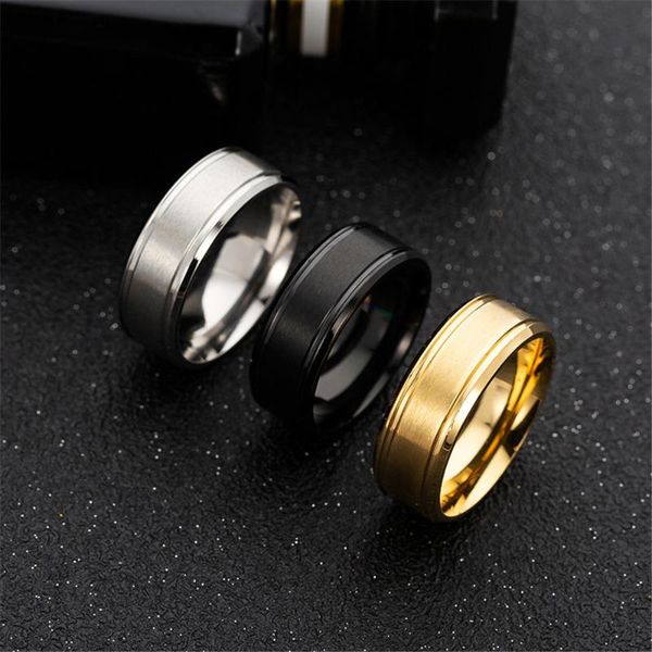 wedding rings 8mm black and white solid color matte double bevel stainless steel men's ring fashion brushed craft jewelry accessories, Slivery;golden
wedding rings 8mm black and white solid color matte double bevel stainless steel men's ring fashion brushed craft jewelry accessories, Slivery;golden