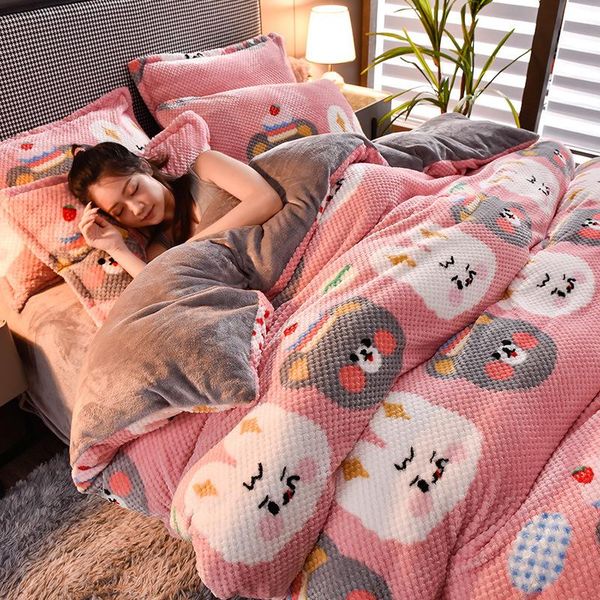 bedding sets bedroom four-piece bed linen luxury thick double-sided coral fleece warm duvet cover fashionable simple family el set
bedding sets bedroom four-piece bed linen luxury thick double-sided coral fleece warm duvet cover fashionable simple family el set