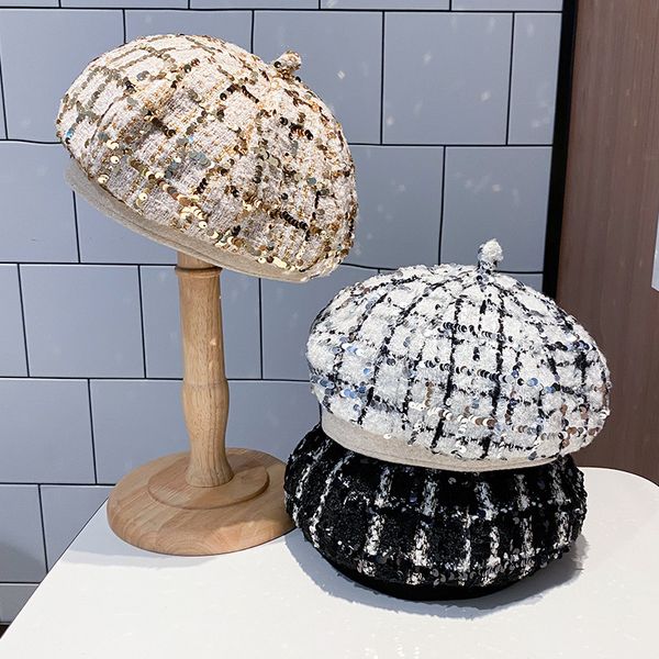 hat girl autumn and winter designer personality sequin small fragrance bailey casual fashion versatile octagonal, Yellow
hat girl autumn and winter designer personality sequin small fragrance bailey casual fashion versatile octagonal, Yellow