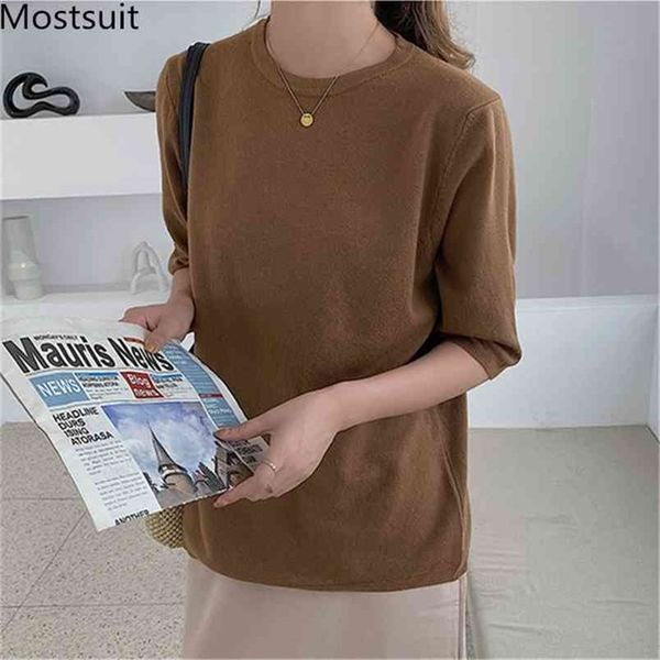 autumn korean elegant knitted pullovers sweaters women half sleeve o-neck solid simple casual fashion ladies 210513, White;black
autumn korean elegant knitted pullovers sweaters women half sleeve o-neck solid simple casual fashion ladies 210513, White;black