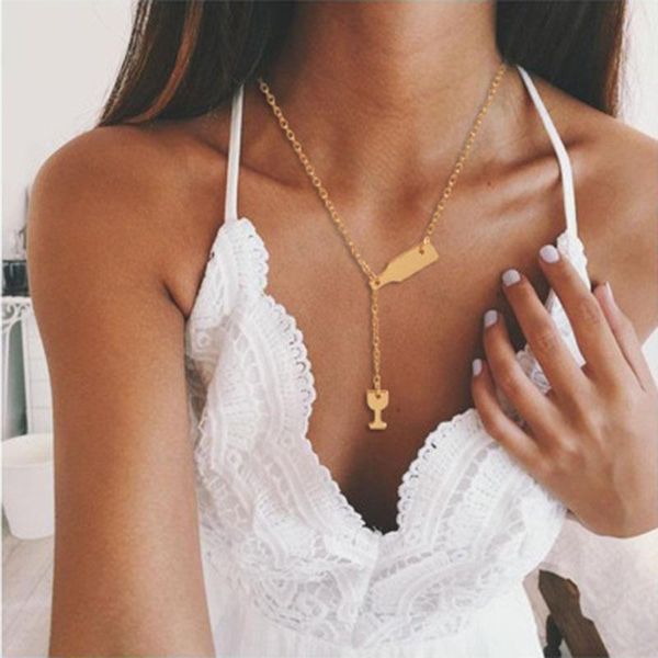 pendant necklaces yo trendy women jewelry cute wine glass bottle necklace gold choker on neck accessories, Silver
pendant necklaces yo trendy women jewelry cute wine glass bottle necklace gold choker on neck accessories, Silver