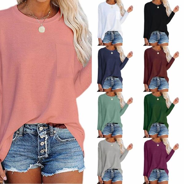 women's t-shirt solid color round neck fashion female clothing casual loose basic tee long sleeve t-shirts vintage harajuku aesthetic y, White
women's t-shirt solid color round neck fashion female clothing casual loose basic tee long sleeve t-shirts vintage harajuku aesthetic y, White