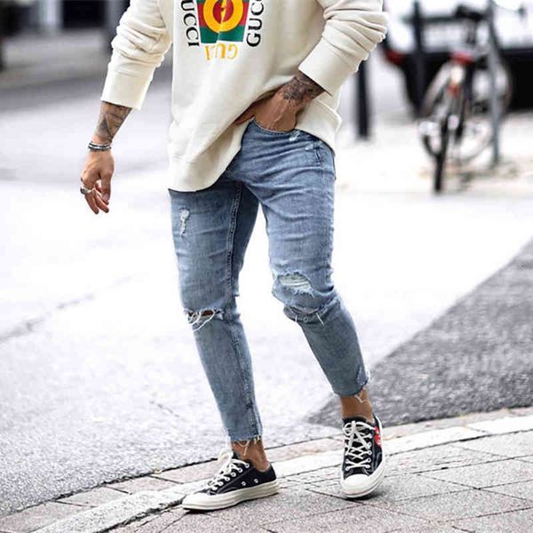 men's jeans ninth mens hole high street washed summer fashion cool casual urban wind pencil o6ie, Blue
men's jeans ninth mens hole high street washed summer fashion cool casual urban wind pencil o6ie, Blue
