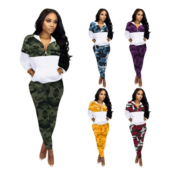 women's two piece pants cutubly camo outfits women turn-down collar v-neck slim pant set style autumn winter casual, White
women's two piece pants cutubly camo outfits women turn-down collar v-neck slim pant set style autumn winter casual, White