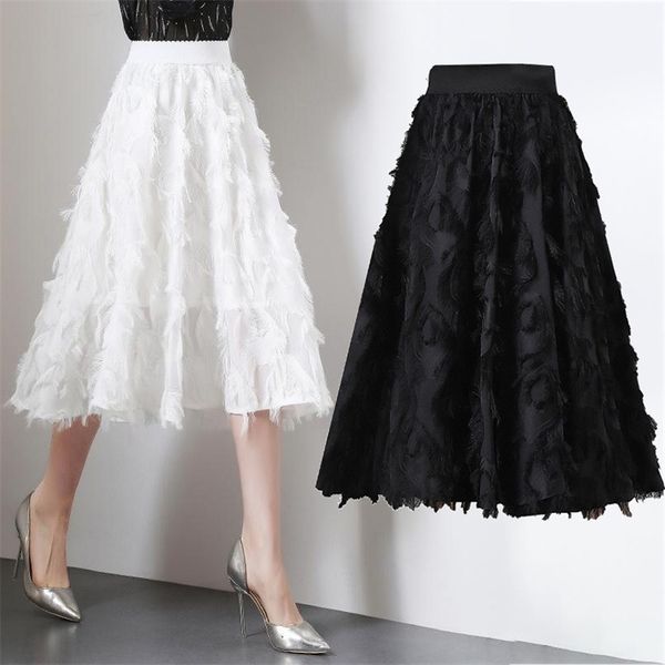 plus size tassel midi skirt women fashion korean casual fringe high waist a-line long female lady office black white 210421
plus size tassel midi skirt women fashion korean casual fringe high waist a-line long female lady office black white 210421