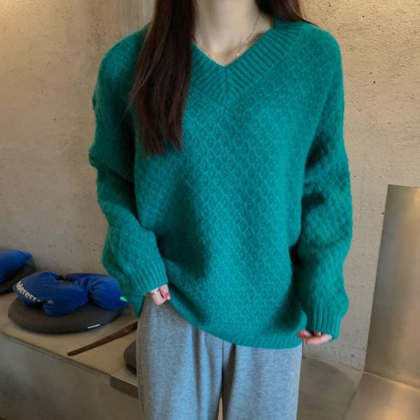 women's sweaters vintage warm v-neck sweater blouse female oversize loose knitted pullover women winter 2021 070b, White;black
women's sweaters vintage warm v-neck sweater blouse female oversize loose knitted pullover women winter 2021 070b, White;black