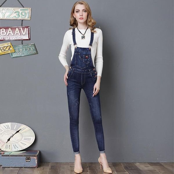 women's jeans cowboy bib pants adjustable suspender trousers women, Blue 
women's jeans cowboy bib pants adjustable suspender trousers women, Blue