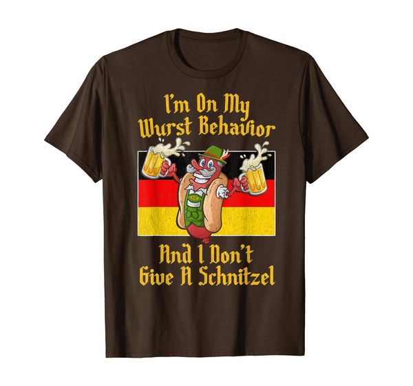 i'm on my wurst behavior and i don't give a schnitzel t-shirt, White;black