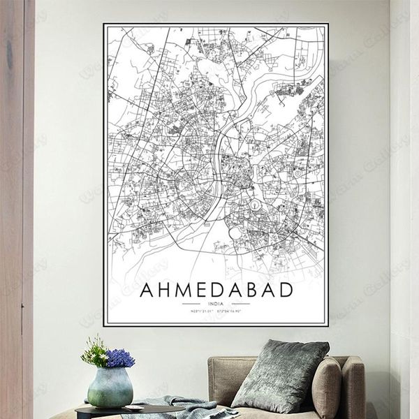 paintings ahmedabad map black white canvas painting poster art picture india city street road modern nordic wall decoration home decor
paintings ahmedabad map black white canvas painting poster art picture india city street road modern nordic wall decoration home decor