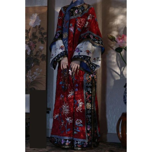 ethnic clothing women retro vintage button cheongsam trailing full sleeve round neck qipao chinese traditional embroidery flowers dress, Red
ethnic clothing women retro vintage button cheongsam trailing full sleeve round neck qipao chinese traditional embroidery flowers dress, Red