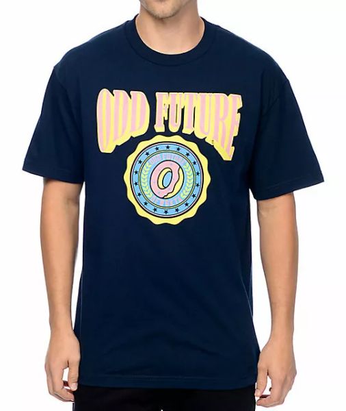 odd future ofwgkta circle donut logo t-shirt navy nwt 100% authentic, White;black 
odd future ofwgkta circle donut logo t-shirt navy nwt 100% authentic, White;black