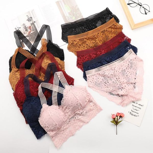 bras sets 2021 women lace wire bra set solid color cross back breathable strechy strap anti-light knitted padded, Red;black
bras sets 2021 women lace wire bra set solid color cross back breathable strechy strap anti-light knitted padded, Red;black