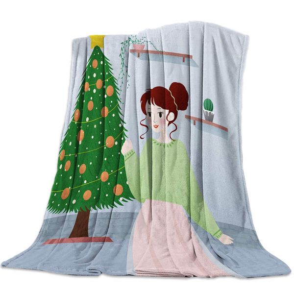 Throw Blanket for Sofa Couch- Stylish Girl and Christmas Tree 39 x 49 Inche Flannel Bed Blanket Lightweight Microfiber Throw for
Throw Blanket for Sofa Couch- Stylish Girl and Christmas Tree 39 x 49 Inche Flannel Bed Blanket Lightweight Microfiber Throw for